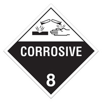 DOT corrosive label and placard