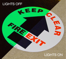 antislip fire exit floor sign