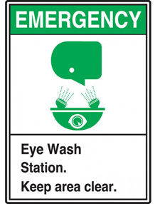 green and white emergenvy eye wash sign