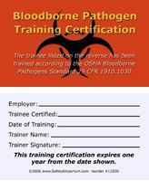 bloodborne pathogen certification card