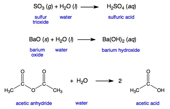 anyhdyride chemical reactions
