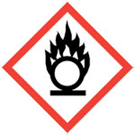 GHS burning flame over a circle pictogram