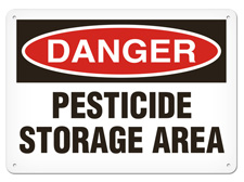 Danger: pesticide storage area sign