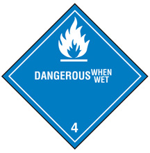 DOT Dangerous When Wet shipping label