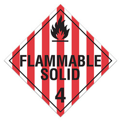 DOT flammable solid placard