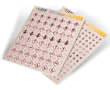 Pad of assorted GHS pictogram labels