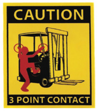 forklift 3 point contact label