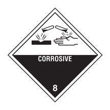 DOT corrosive label and placard