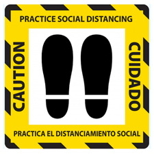 COVID-19 social distancing floor sign