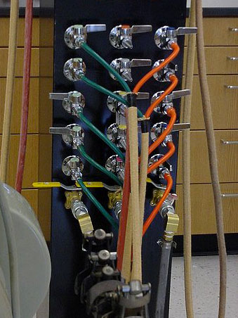 A gas manifold that distributes gases to the facility.