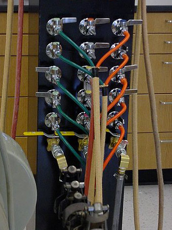 A gas manifold that distributes gases to the facility.