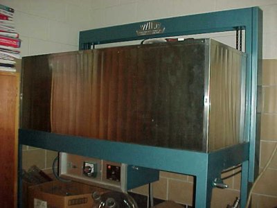 A typical bell-style glass annealing oven, closed