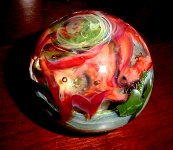 colorful glass paperweight