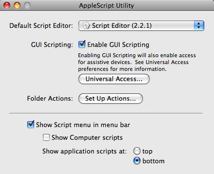 AppleScript Setup Utility screen shot