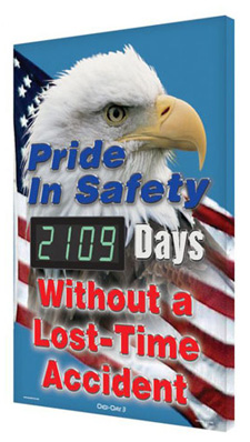 Electronic safety scoreboard bald eagle patriotic theme
