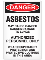 asbestos DANGER sign
