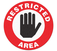 restricted area floor sign
