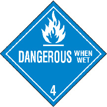 DOT Dangerous When Wet placard