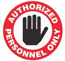 Authorized Personnel antiskid floor sign