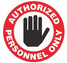 Authorized Personnel antiskid floor sign