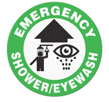 antislip safety shower eyewsah sign
