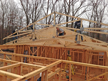 A Habitat house under construction