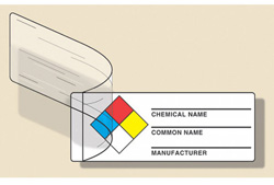 NFPA Self-Laminating Labels - Chemical Name, Common Name, Manufacturer