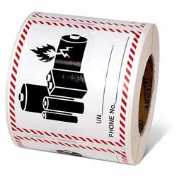 Lithium battery handling label roll