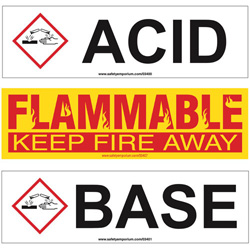 Laboratory cabinet labels