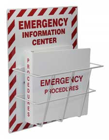 Emergency info center with binder