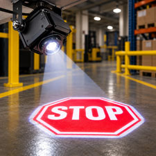 STOP Warehouse Floor and Wall LED Safety Sign Projector