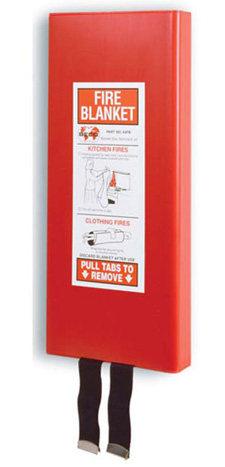 Fire blanket and cabinet